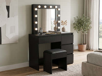 Xclusive Ignited LED Dressing Table - Black