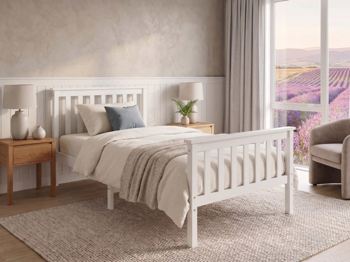 Hampshire Bed Frame King Single - White