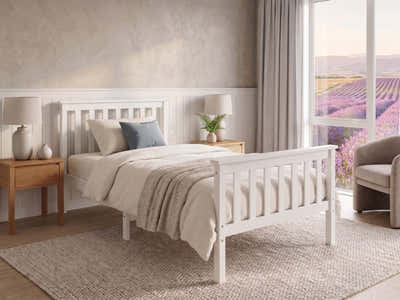 Hampshire Bed Frame King Single - White