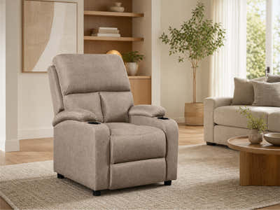 Zola Push Back Recliner Chair Linen - Beige