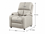 Zola Push Back Recliner Chair Linen Light Grey07
