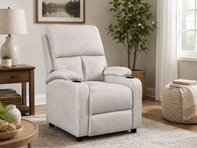 Zola Push Back Recliner Chair Linen Light Grey07
