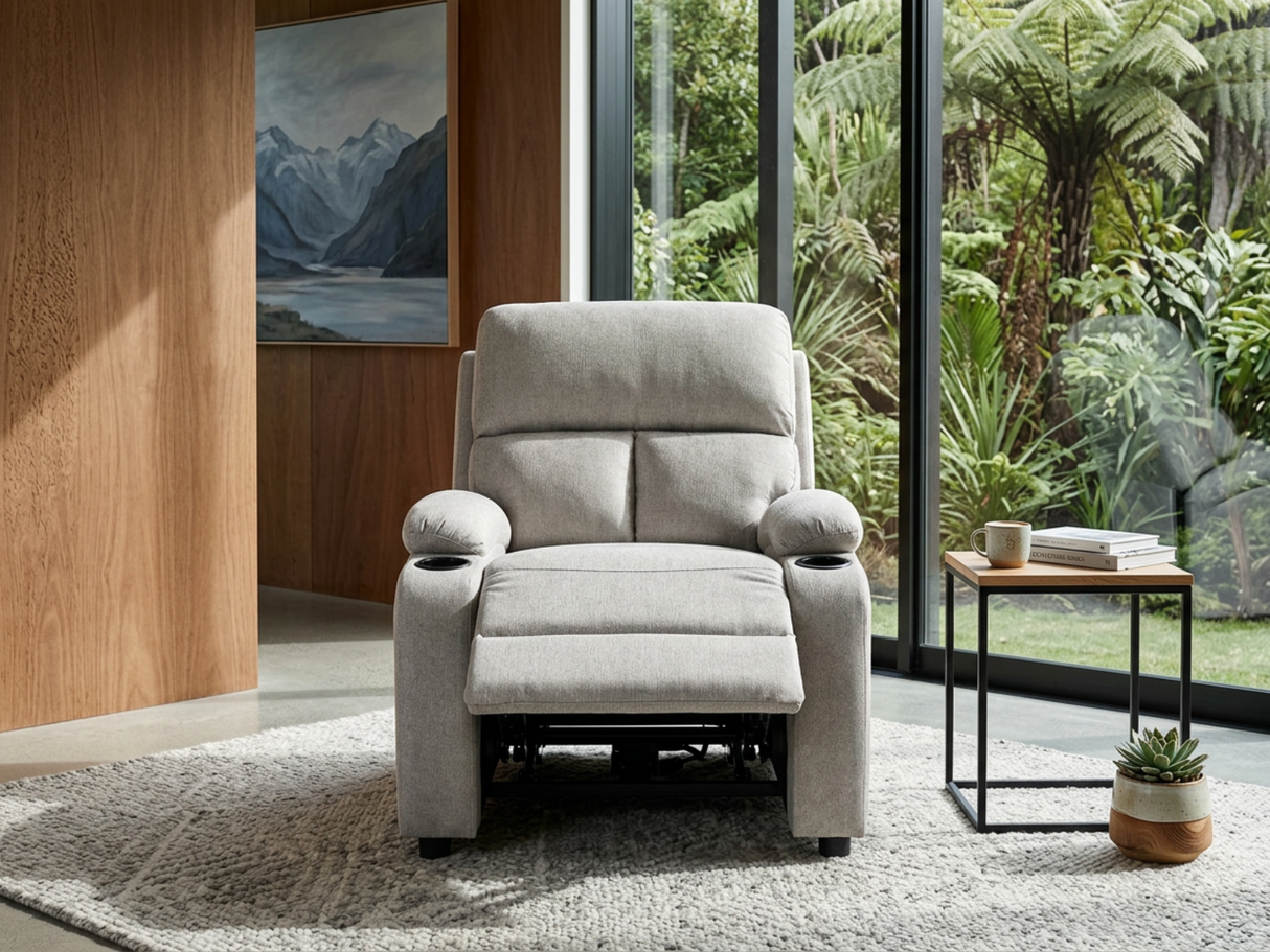 Zola Push Back Recliner Chair Linen Light Grey07