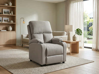 Zola Push Back Recliner Chair Linen Light Grey07