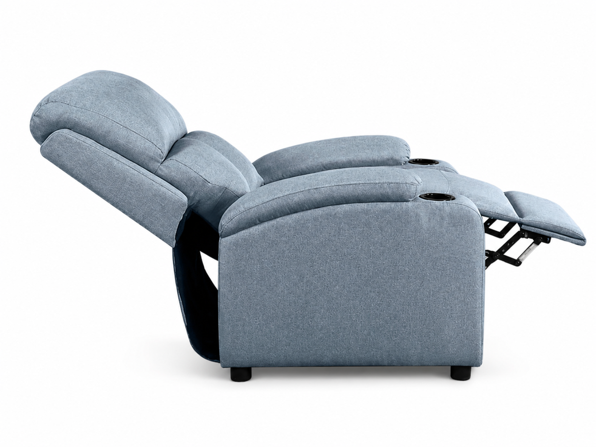 Zola Push Back Recliner Chair Linen - Light Blue