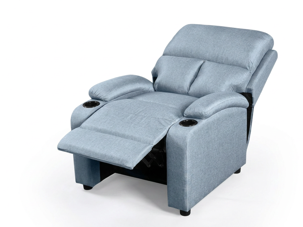 Zola Push Back Recliner Chair Linen - Light Blue