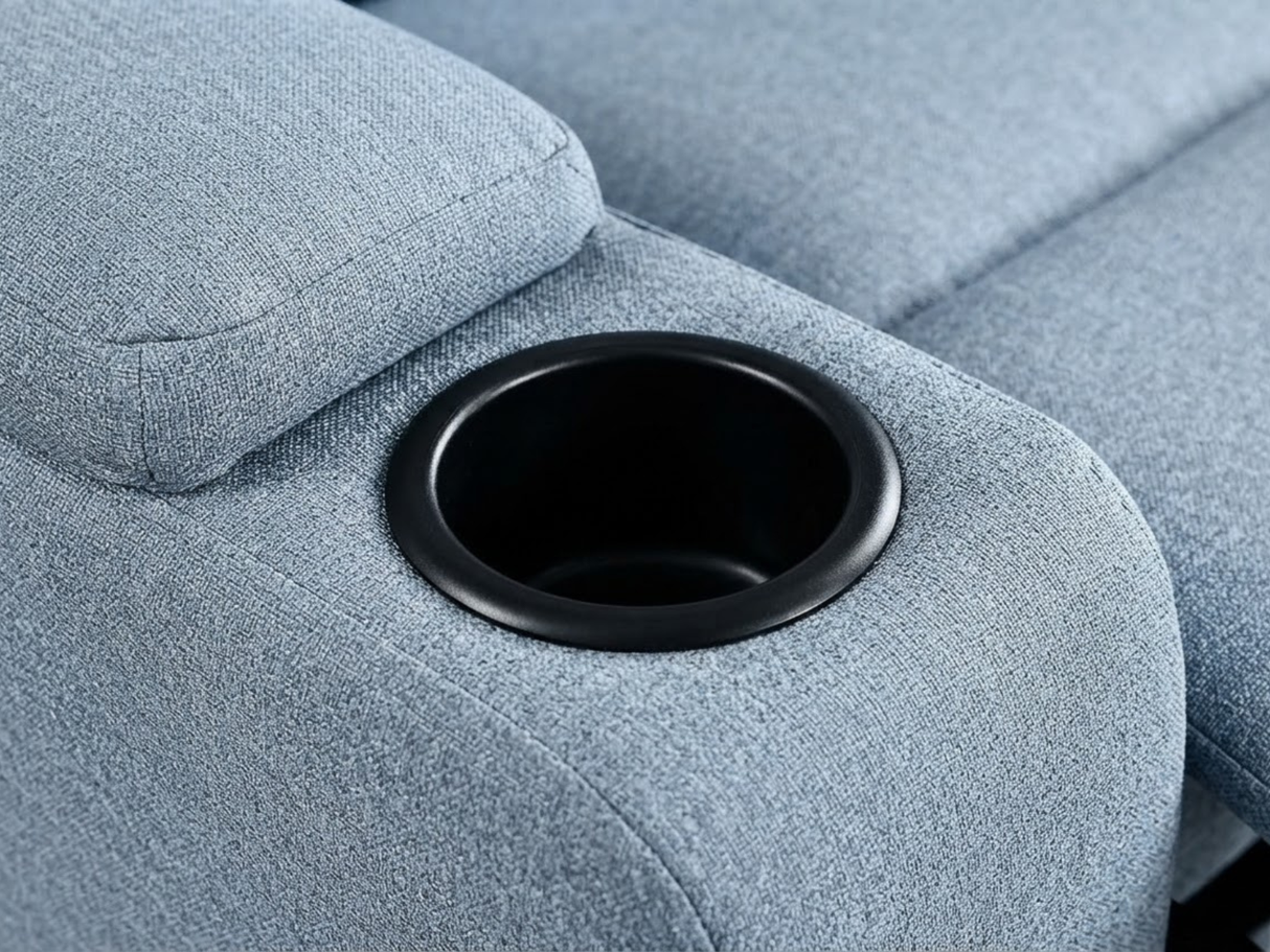 Zola Push Back Recliner Chair Linen - Light Blue