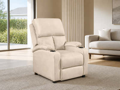 Zola Push Back Recliner Chair Linen - Light Grey09
