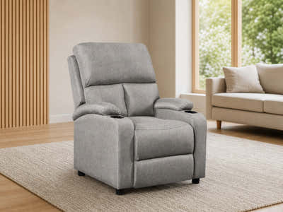 Zola Push Back Recliner Chair Linen - Light Grey