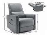 Rodger Air Leather Manual Recliner Chair - Grey