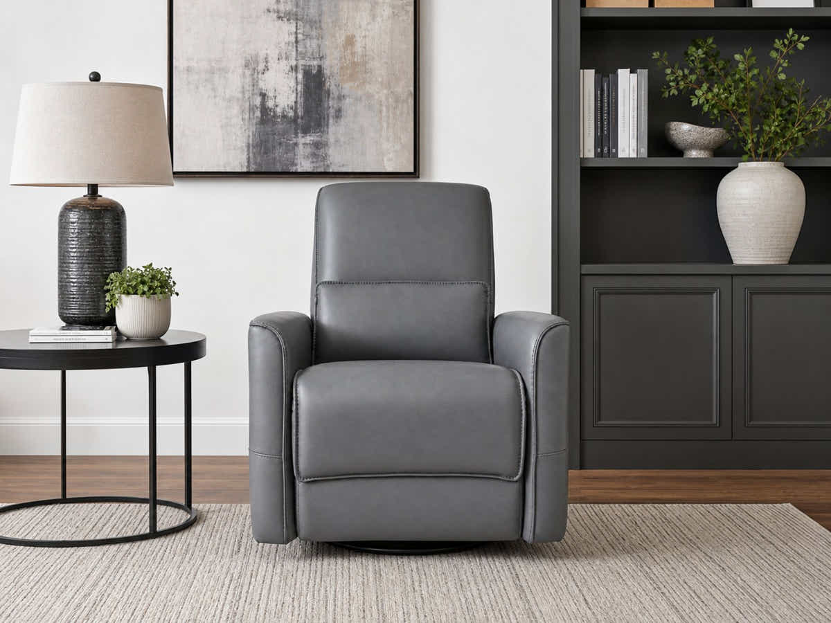Rodger Air Leather Manual Recliner Chair - Grey