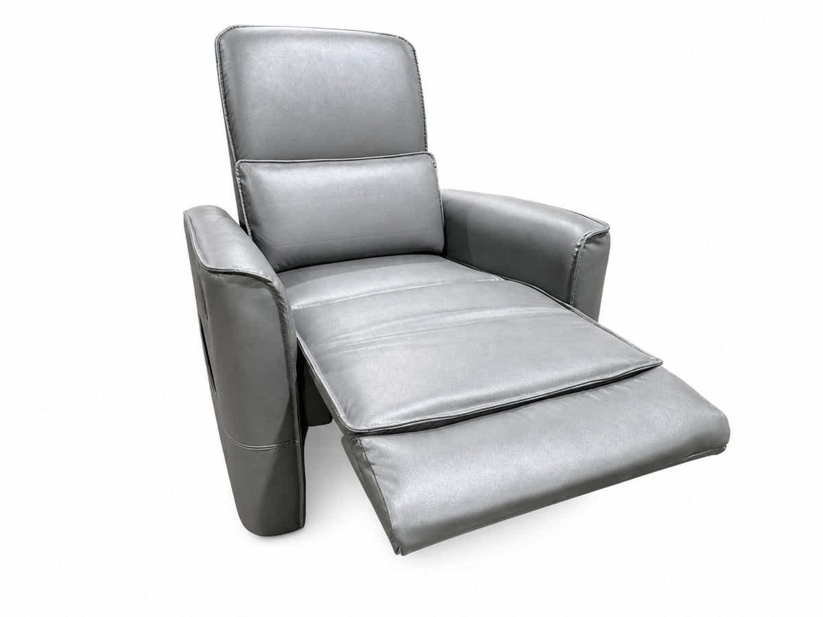 Rodger Air Leather Manual Recliner Chair - Grey