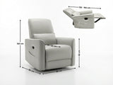 Rodger Air Leather Manual Recliner Chair - Beige