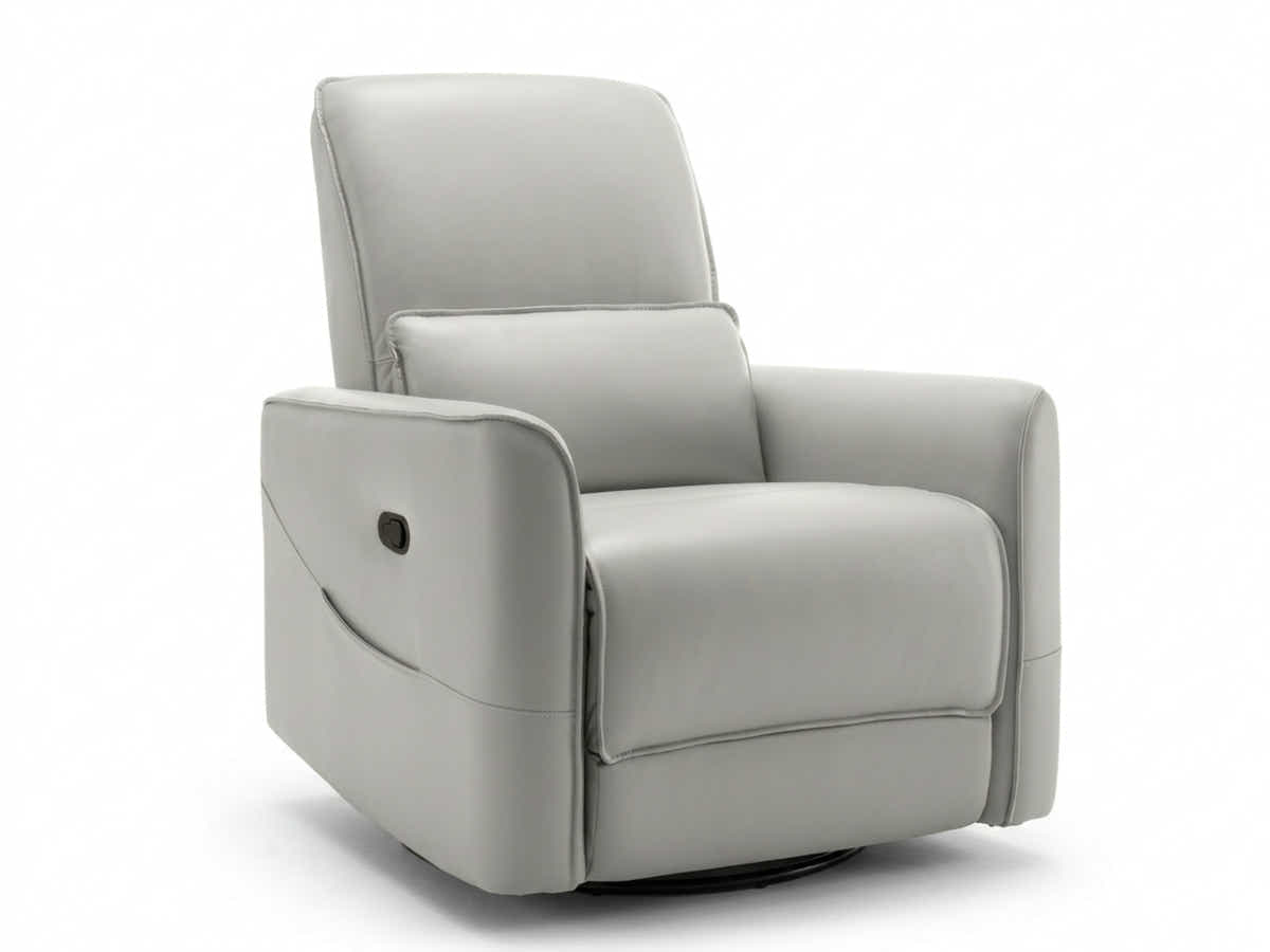 Rodger Air Leather Manual Recliner Chair - Beige