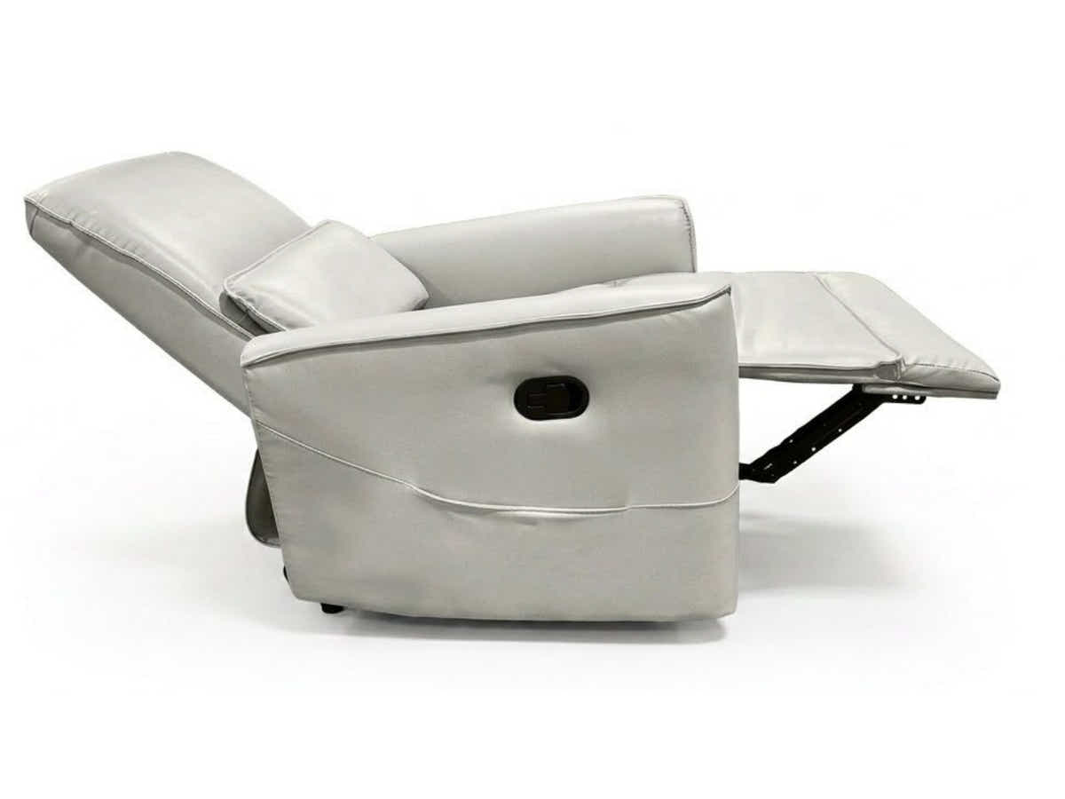 Rodger Air Leather Manual Recliner Chair - Beige