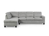 Delano Sectional Linen Sofa with Left Chaise - Grey