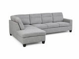 Delano Sectional Linen Sofa with Left Chaise - Grey