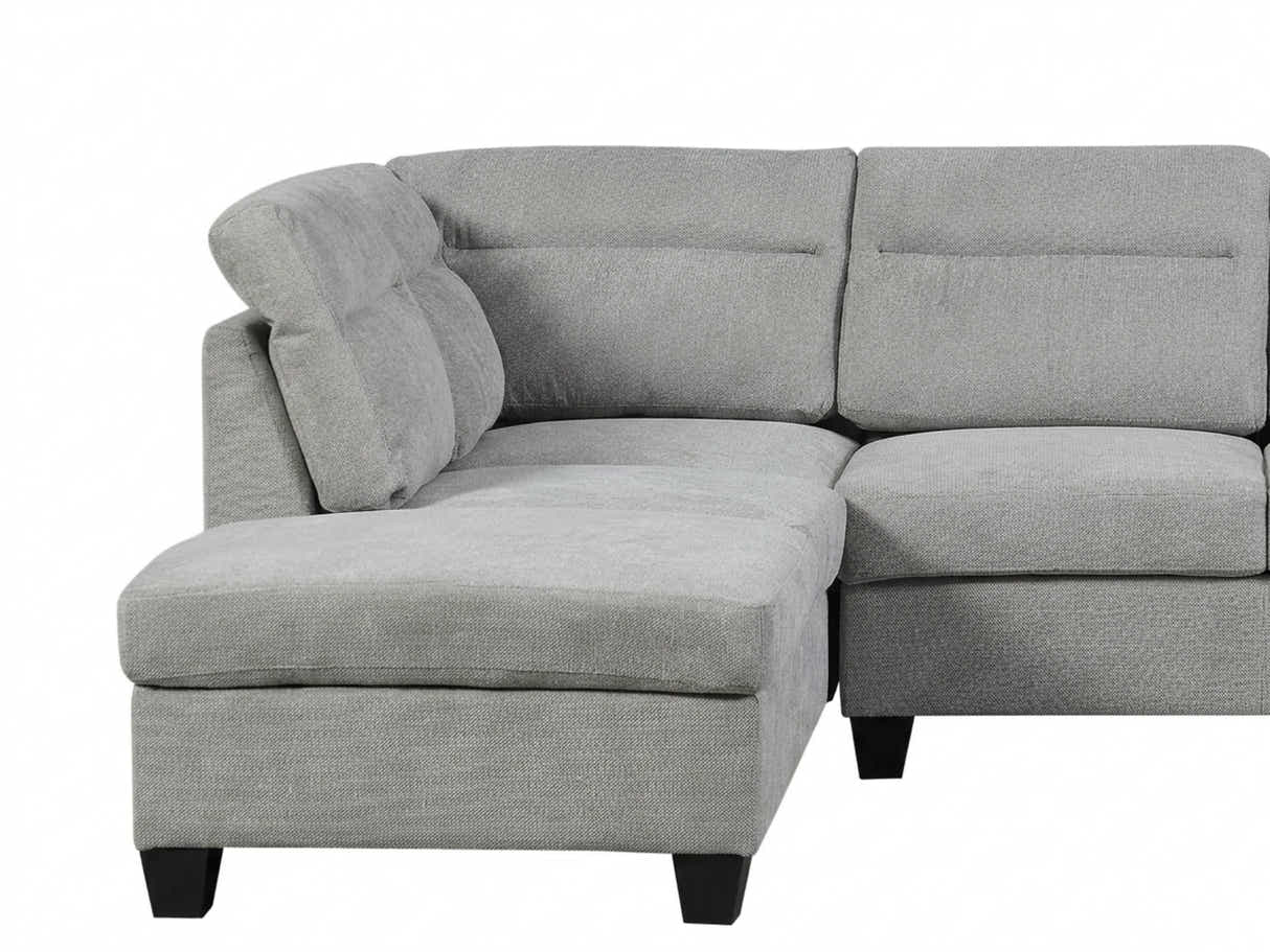 Delano Sectional Linen Sofa with Left Chaise - Grey