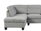 Delano Sectional Linen Sofa with Left Chaise - Grey
