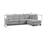 Delano Sectional Linen Sofa with Right Chaise - Grey