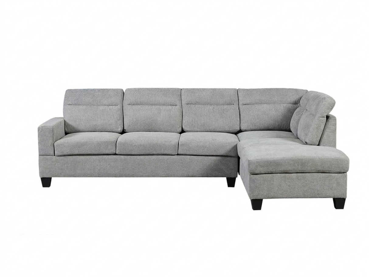 Delano Sectional Linen Sofa with Right Chaise - Grey