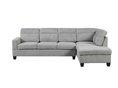 Delano Sectional Linen Sofa with Right Chaise - Grey