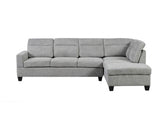 Delano Sectional Linen Sofa with Right Chaise - Grey