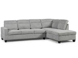 Delano Sectional Linen Sofa with Right Chaise - Grey
