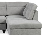 Delano Sectional Linen Sofa with Right Chaise - Grey