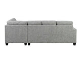 Delano Sectional Linen Sofa with Right Chaise - Grey