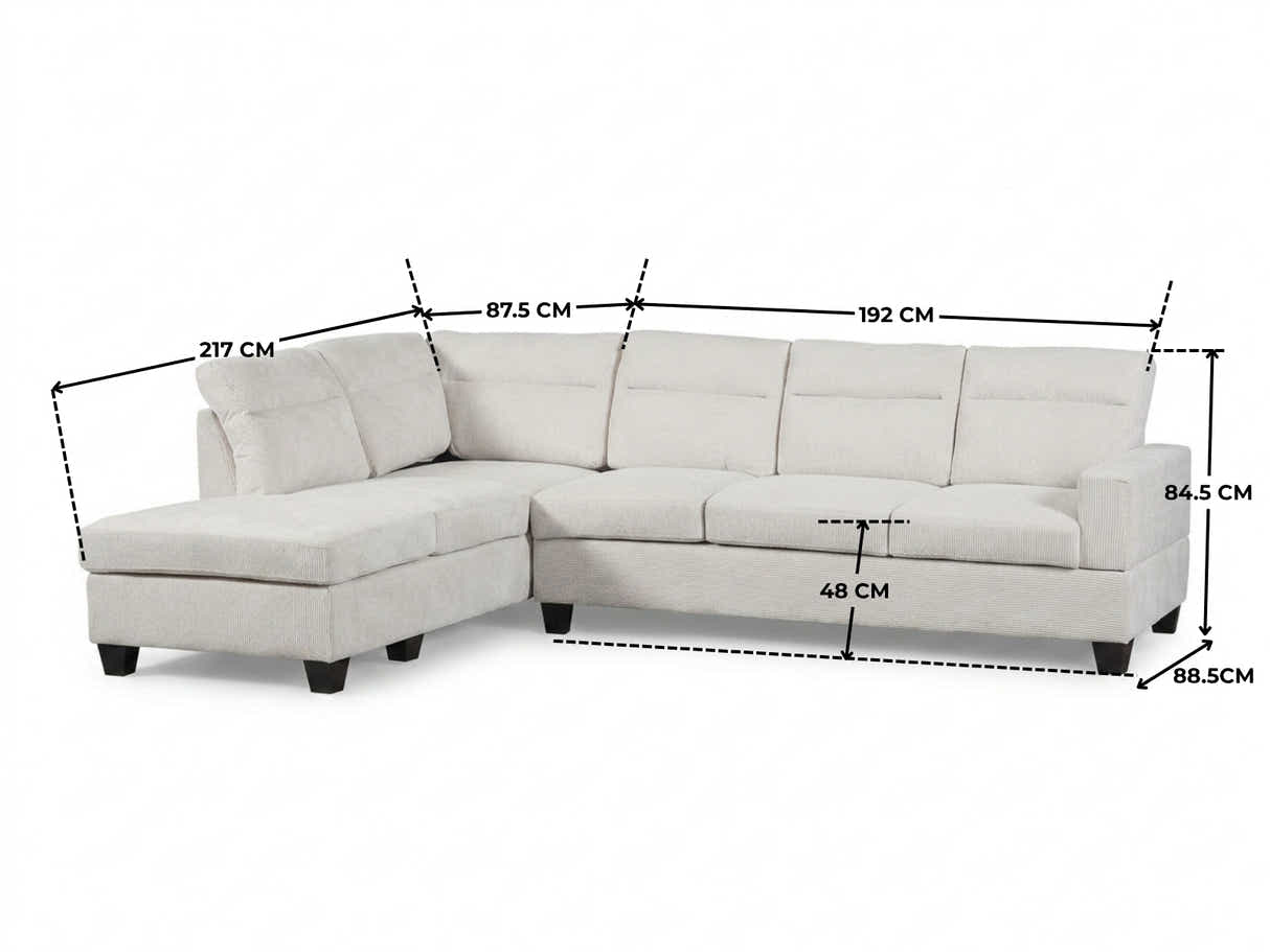Delano Sectional Linen Sofa with Left Chaise - Beige