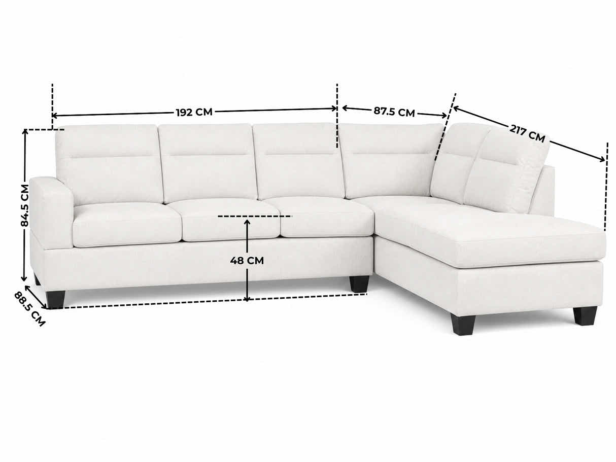 Delano Sectional Linen Sofa with Right Chaise - Beige