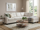 Delano Sectional Linen Sofa with Right Chaise - Beige