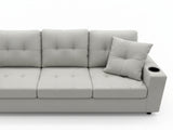 New Marcia Sectional Sofa with Chaise Linen Cream