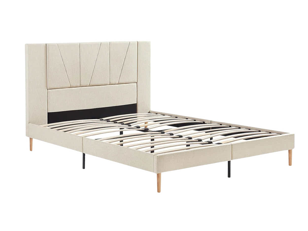 Jervis Linen Bed Frame Beige - Queen