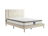 Jervis Bed Frame Linen Beige & GEL30 Mattress - Queen
