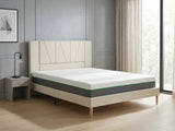 Jervis Bed Frame Linen Beige & 3 Way Mattress - Queen
