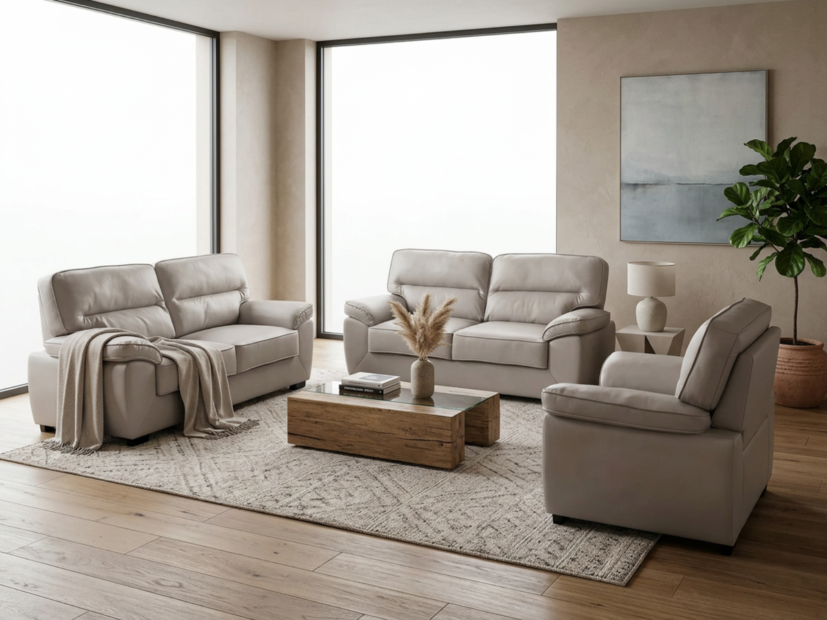 Zonny 3-Piece Sofa Set PU - Beige