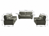 Zonny 3-Piece Sofa Set PU - Dark Green