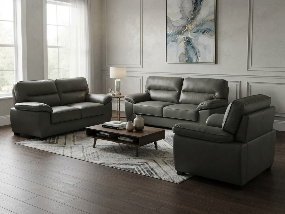 Zonny 3-Piece Sofa Set PU - Dark Green
