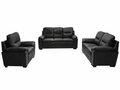 Kolby 3-Piece PU Sofa Set - Black