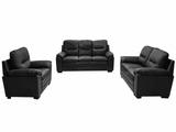 Kolby 3-Piece PU Sofa Set - Black