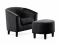 Cambia Tub Chair with Ottoman Velvet - Black