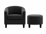 Cambia Tub Chair with Ottoman Velvet - Black