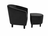 Cambia Tub Chair with Ottoman Velvet - Black