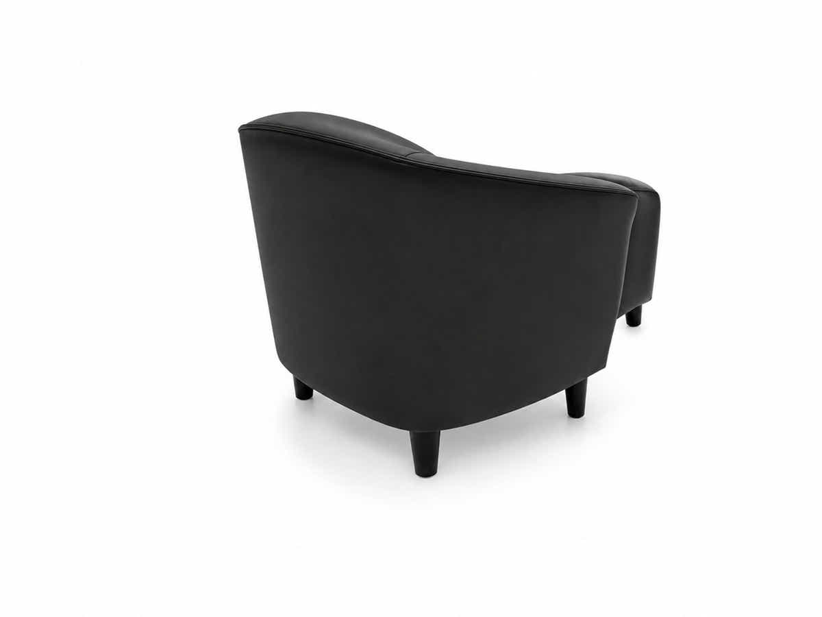 Cambia Tub Chair with Ottoman Velvet - Black