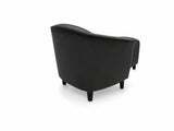 Cambia Tub Chair with Ottoman Velvet - Black