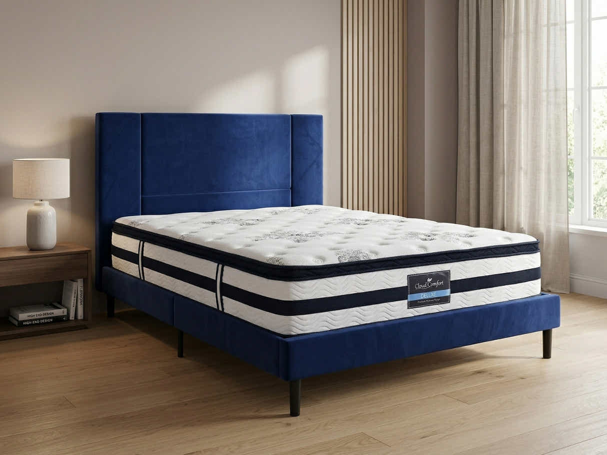 Aubrey Velvet Bed Frame & K34 Mattress - Queen
