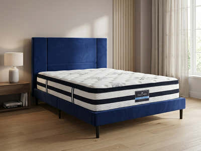 Aubrey Velvet Bed Frame & K34 Mattress - Queen