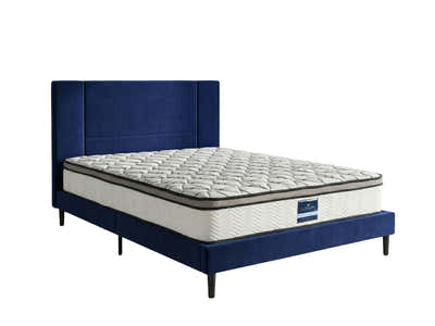 Aubrey Velvet Bed Frame & GEL30 Mattress - Queen